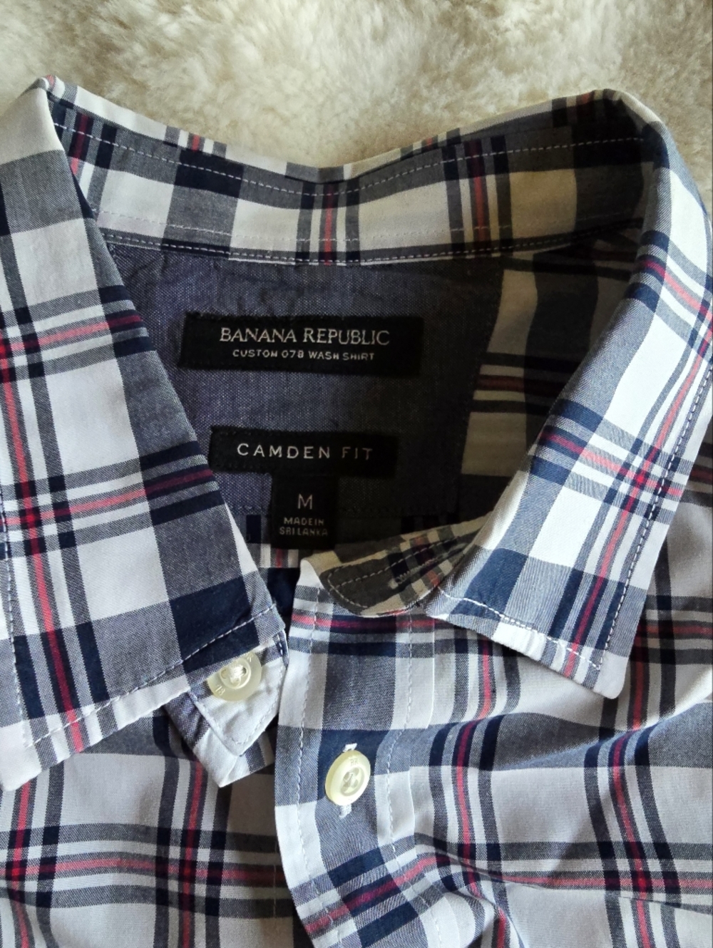 Banana Republic Camden Fit Long Sleeve Plaid Button Up Men's